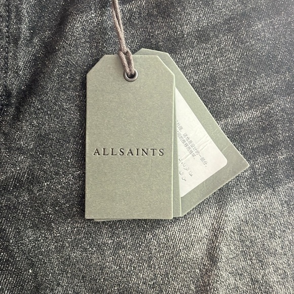 AllSaints Switched Raw Hem Denim Shorts in Washed Black Size 32 - Picture 7 of 7